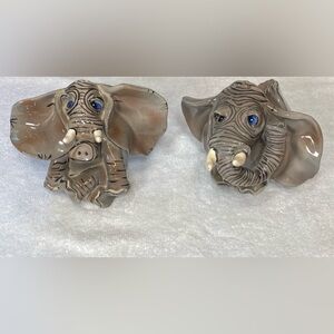 Swak Lynda Corneille 🌹 collectible signed salt pepper elephant tusk safari zoo